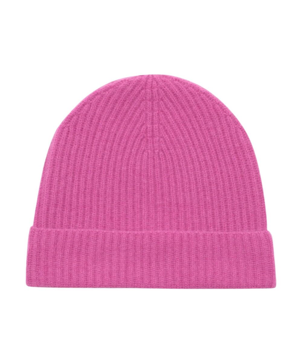 4943 Unisex Signature Cashmere Ribbed Beanie,Pink,OS